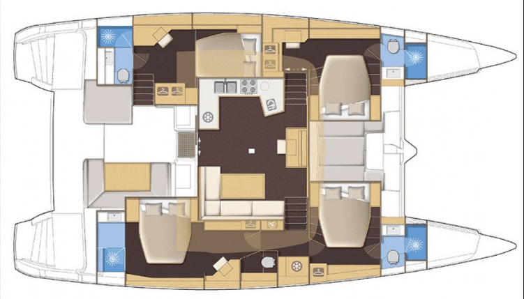 Lagoon 52 Eclipse layout